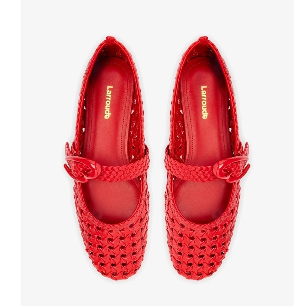 Larroude Verona New Macrame In Scarlet Leather

10